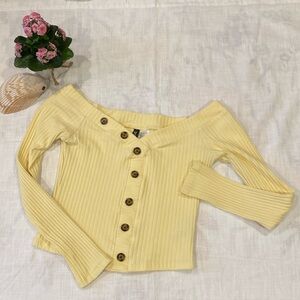 H&M Divided Yellow Off the Shoulder Top